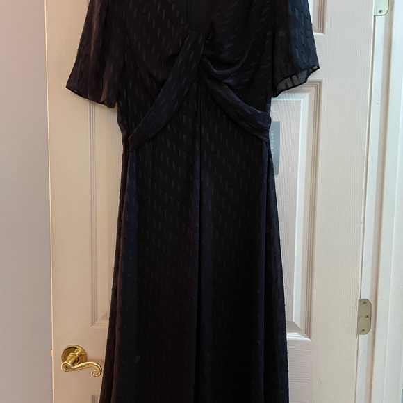 London Times Navy Maxi Dress with Flutter Sleeve - Picture 1 of 9